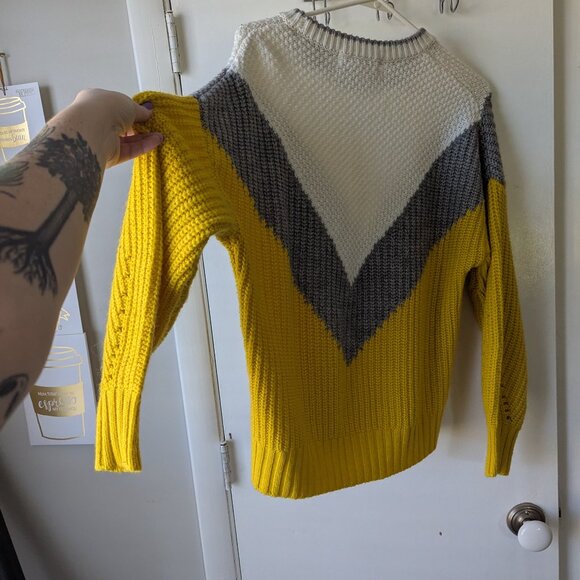 Workshop Republic Clothing Wool Pullover Sweater Chevron Chunky Knit Sweater - Picture 6 of 6